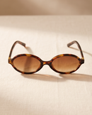 Óculos de Sol Modelo Slim Riviera Oval Havana - UV400